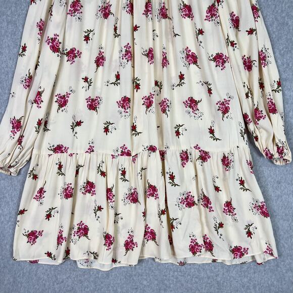Maje Risoula Floral Print Woven Long Sleeve Mini Dress Size 36 Small - Picture 4 of 10
